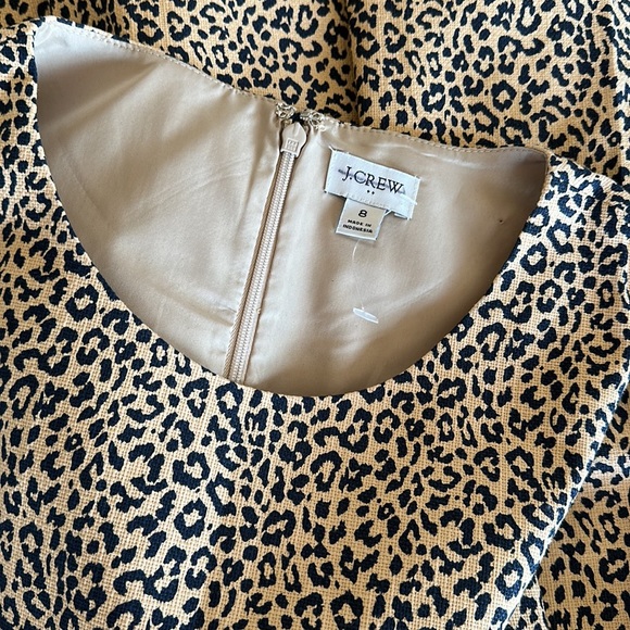 NWOT J.Crew Leopard/Animal Print Sheath Dress 100% Cotton - Picture 5 of 7
